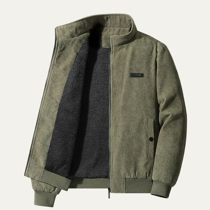 Men’s Corduroy Stand Collar Bomber Jacket