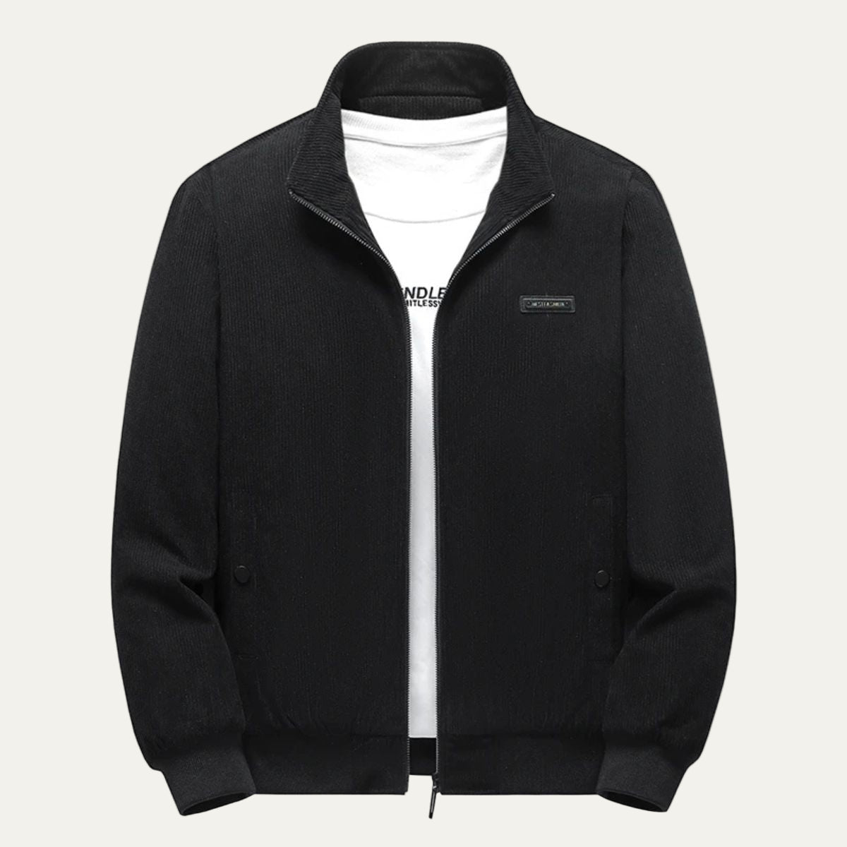 Men’s Corduroy Stand Collar Bomber Jacket