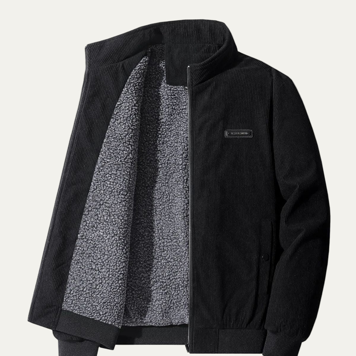 Men’s Corduroy Stand Collar Bomber Jacket