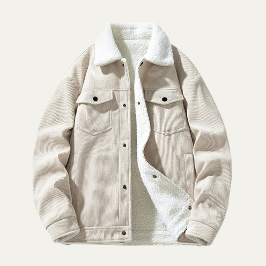 Men’s Shearling-Lined Corduroy Trucker Jacket