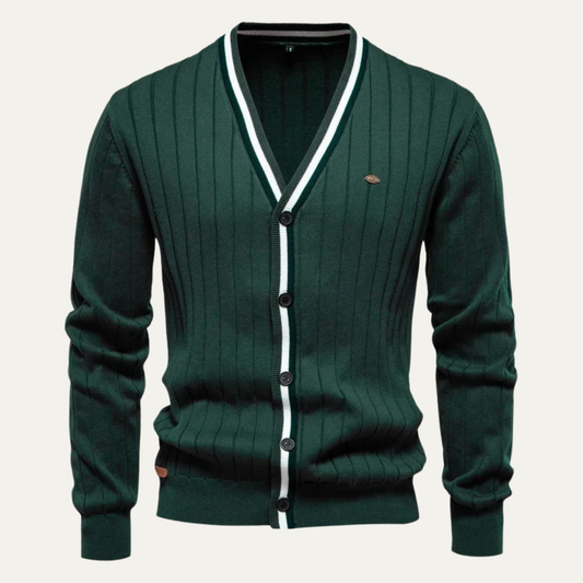 Men’s V-Neck Striped Cardigan