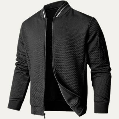 Men’s Striped Collar Bomber Jacket