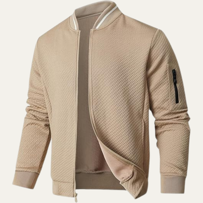 Men’s Striped Collar Bomber Jacket