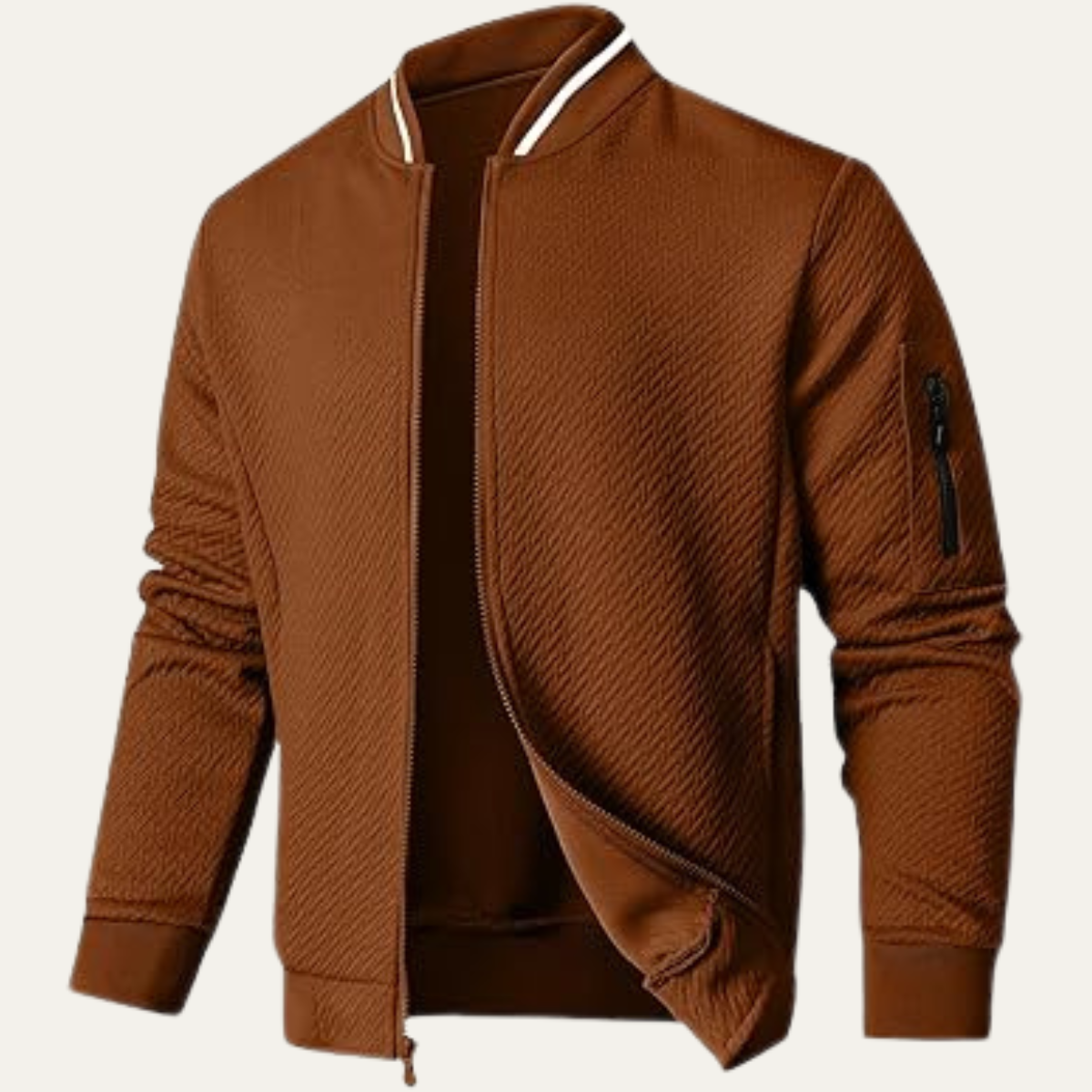 Men’s Striped Collar Bomber Jacket