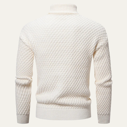 Men’s Textured Diamond Knit Turtleneck