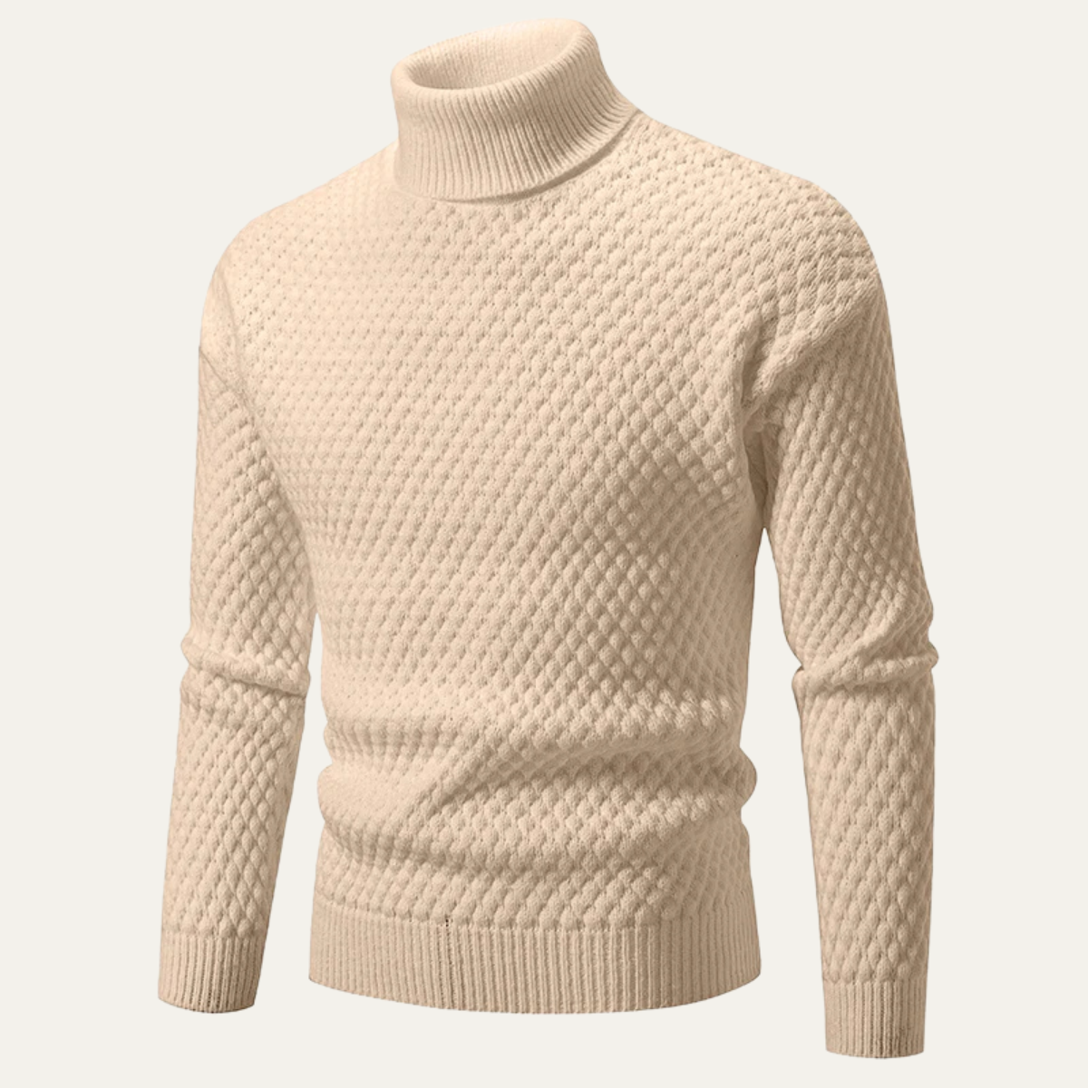 Men’s Textured Diamond Knit Turtleneck