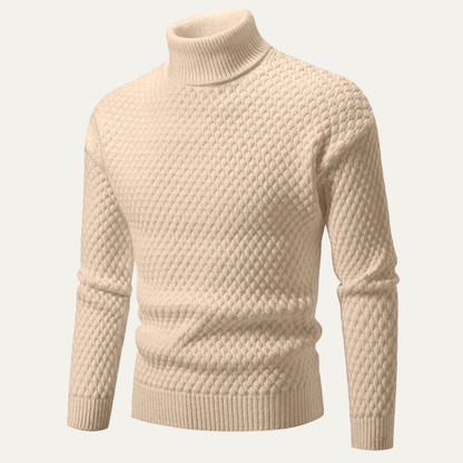 Men’s Textured Diamond Knit Turtleneck