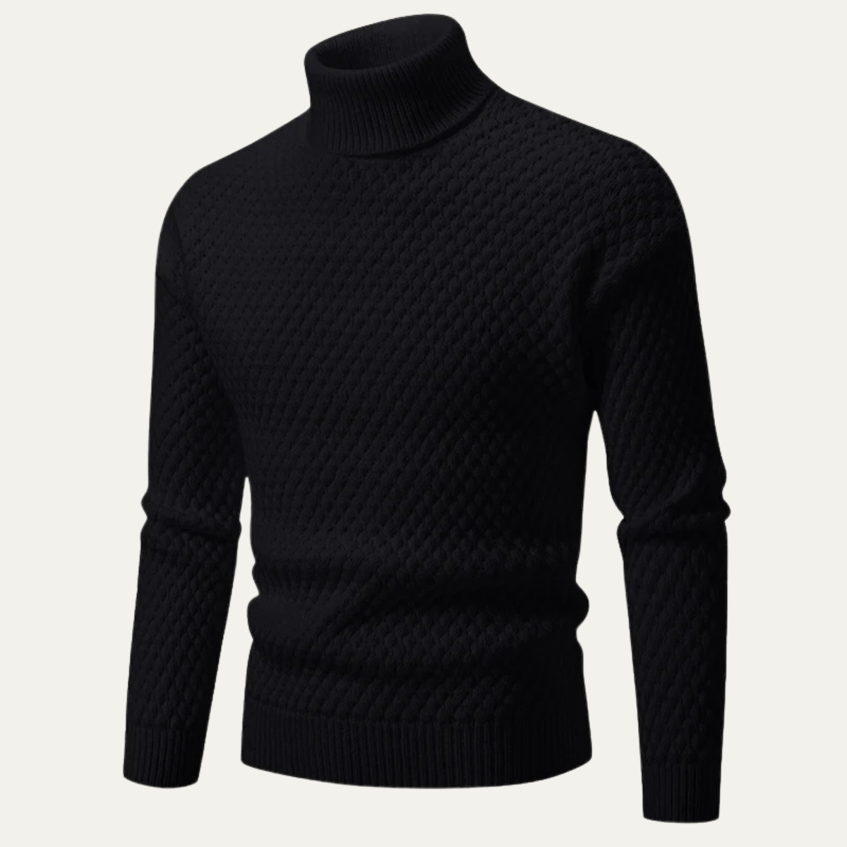 Men’s Textured Diamond Knit Turtleneck