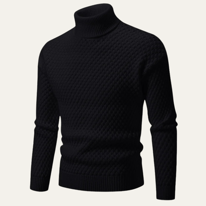 Men’s Textured Diamond Knit Turtleneck