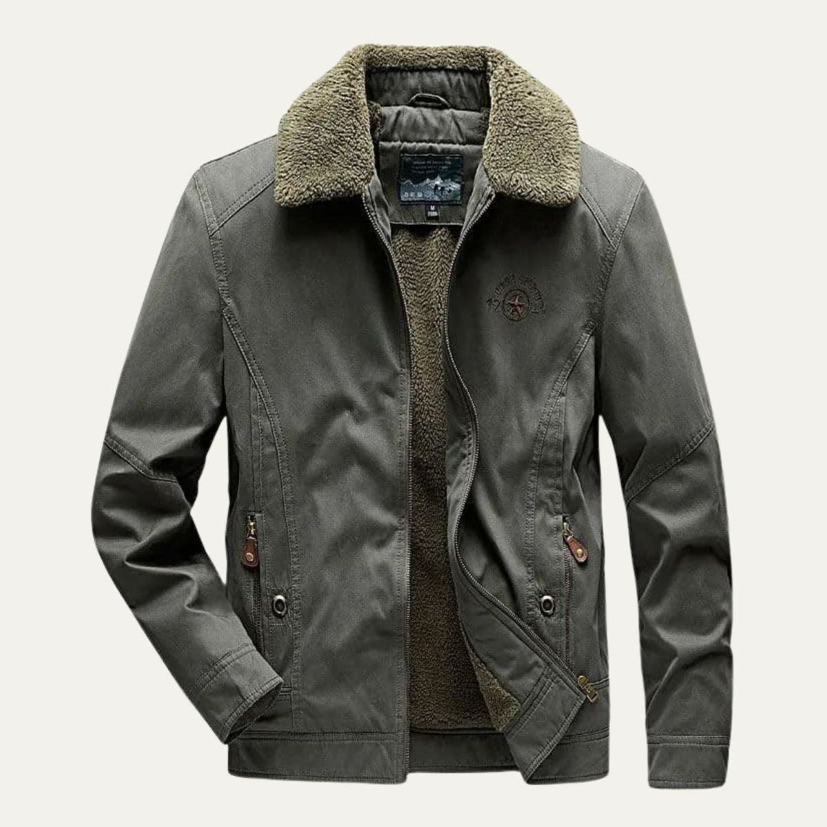 Men’s Soft Shell Sherpa Lined Zip Jacket