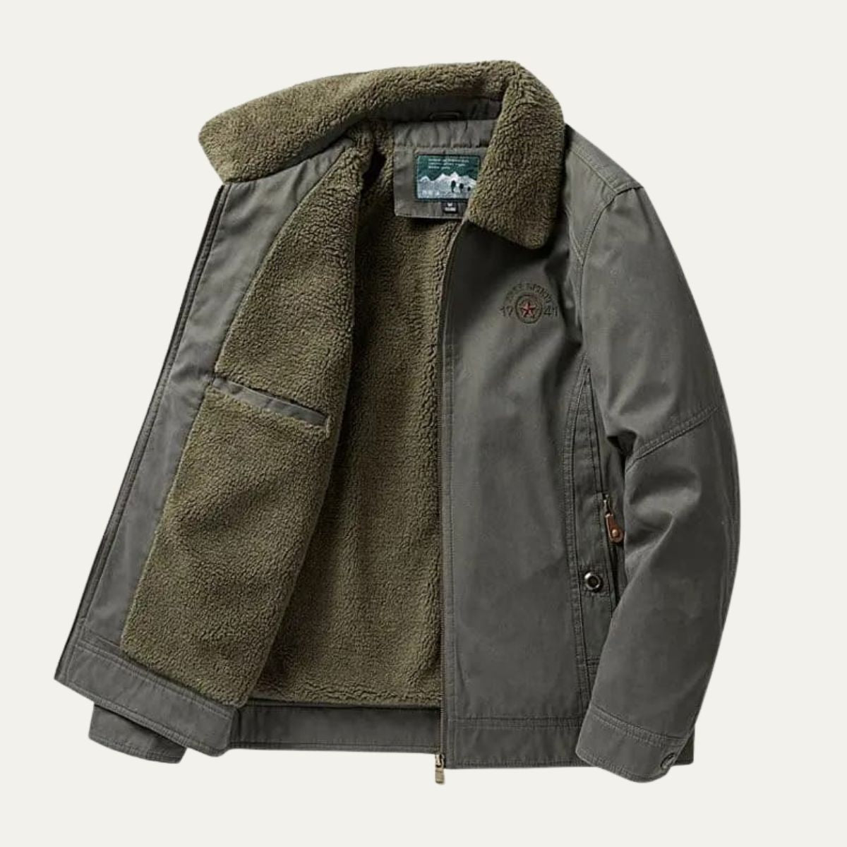 Men’s Soft Shell Sherpa Lined Zip Jacket