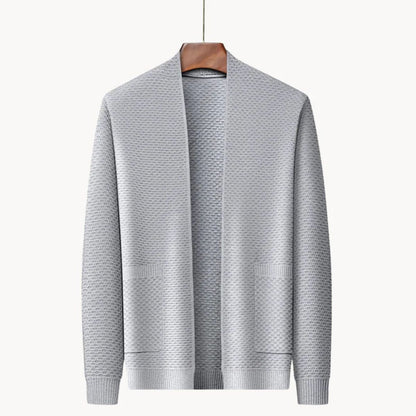 Men’s Open-Front Shawl-Collar Cardigan