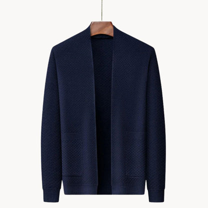 Men’s Open-Front Shawl-Collar Cardigan