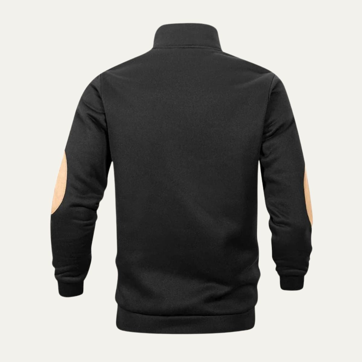 Men’s Mock Neck Suede Trim Pullover