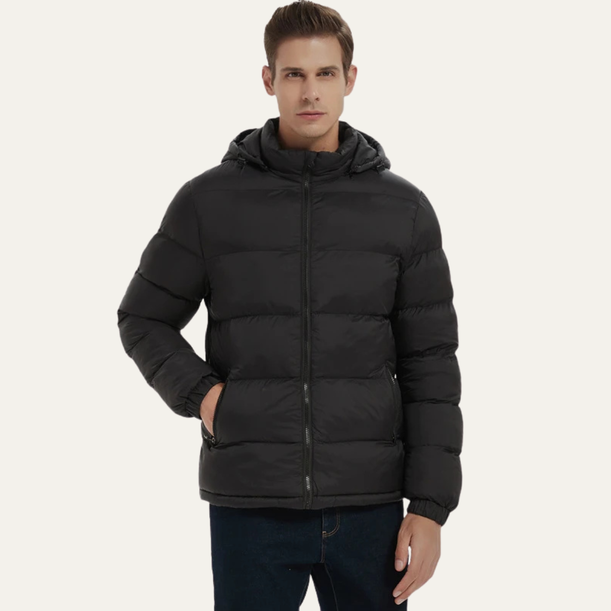Men’s Classic Waist-Length Puffer Jacket