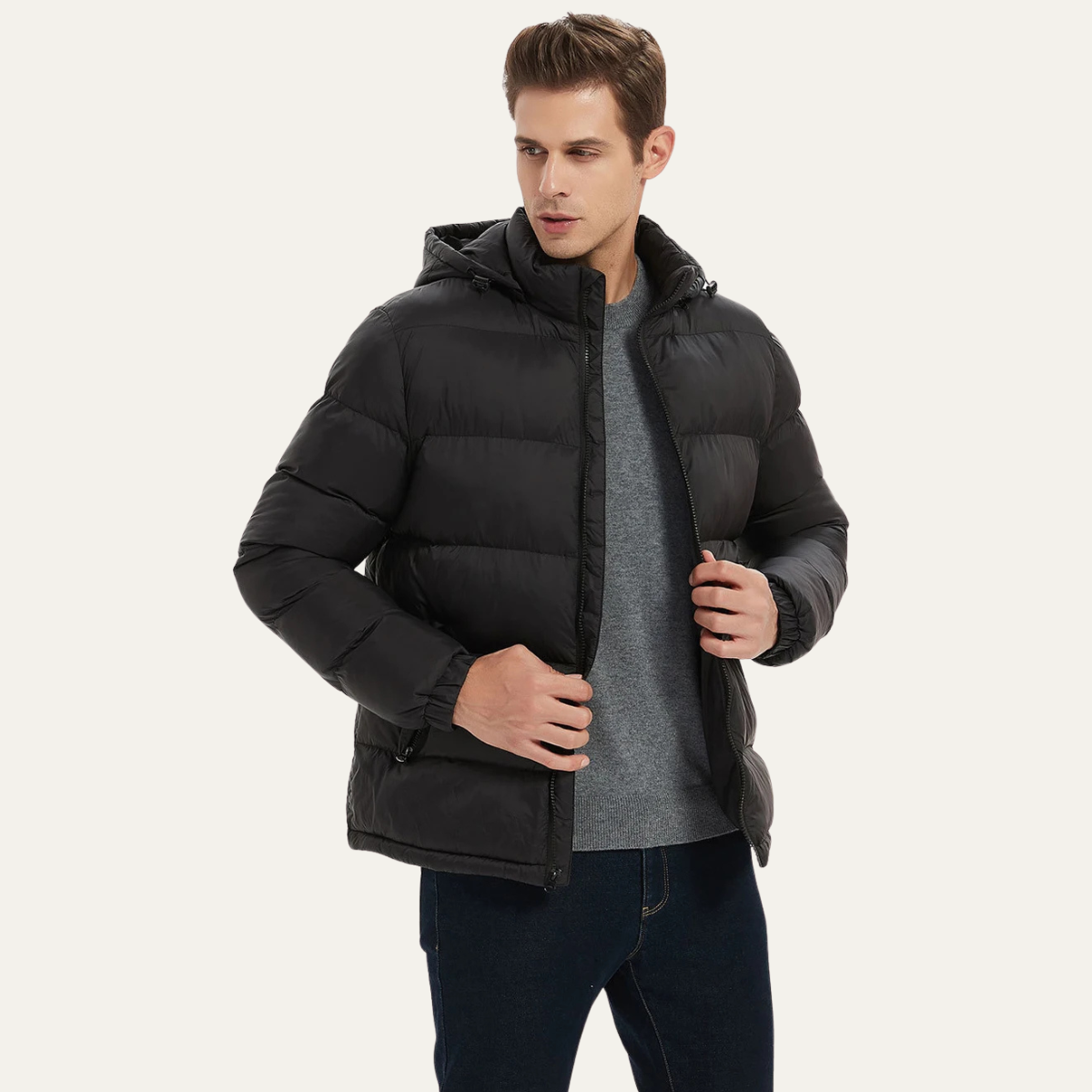 Men’s Classic Waist-Length Puffer Jacket