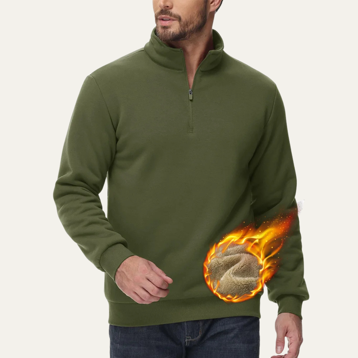 Men’s Slim-Fit Ribbed Mock Neck Sweater