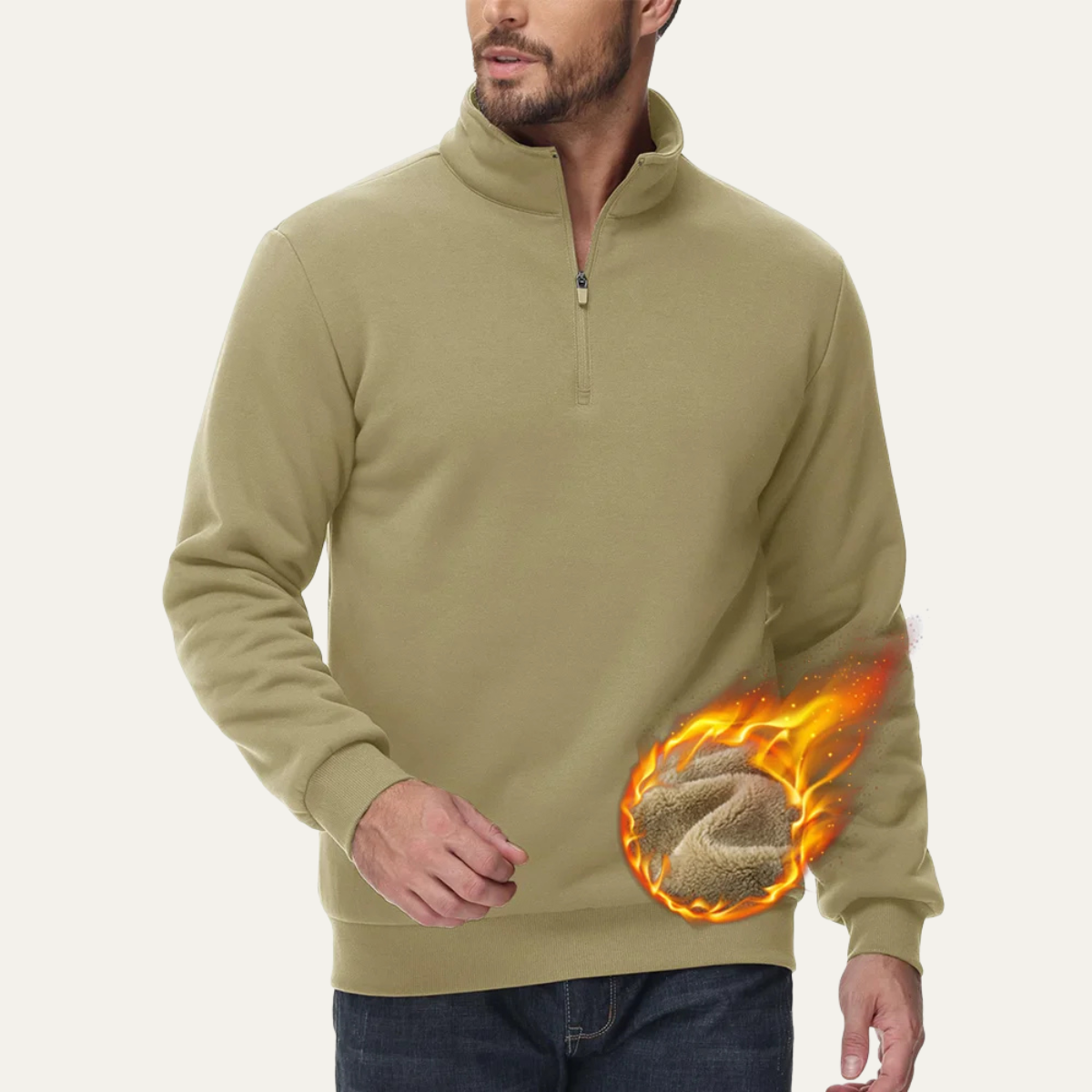 Men’s Slim-Fit Ribbed Mock Neck Sweater