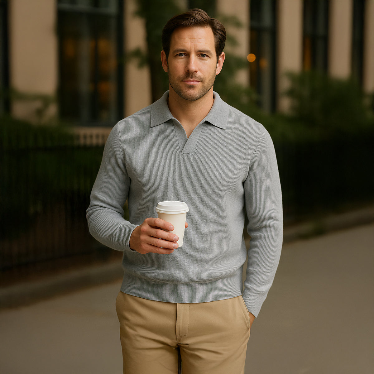Men’s Refined Textured Knit Polo