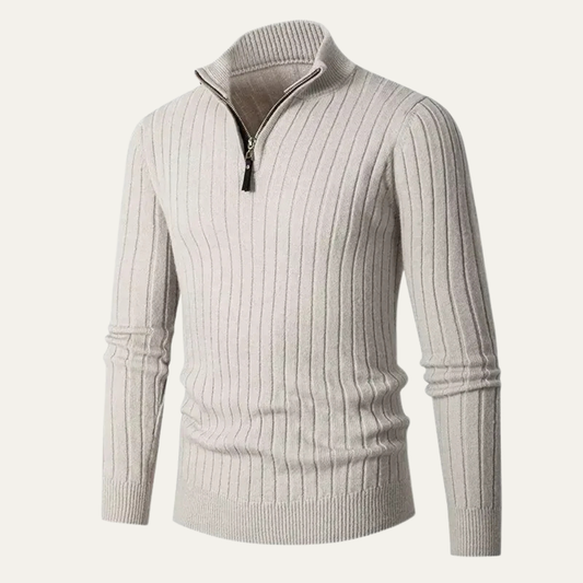 Men’s Slim-Fit Quarter-Zip Mock Neck Sweater