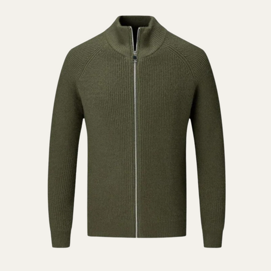 Men’s Full-Zip Cardigan with Raglan Sleeves