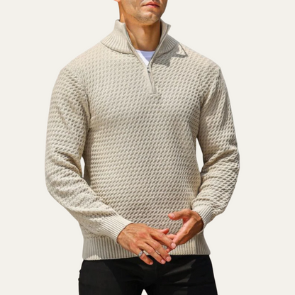 Men’s Quarter-Zip Sweater with Mock Neck
