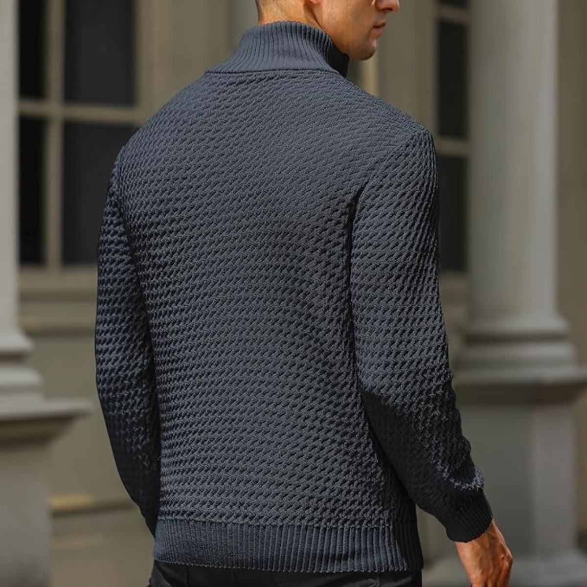 Men’s Quarter-Zip Sweater with Mock Neck