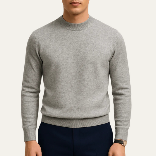 Men’s Classic Ribbed Mock-Neck Sweater
