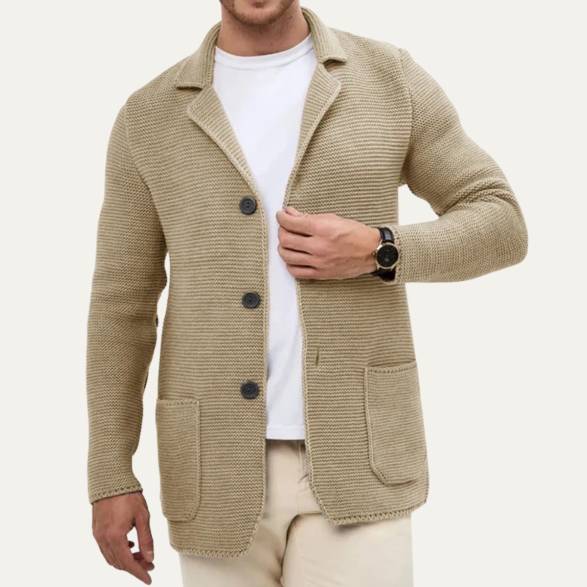 Men’s Trendy Textured Knit Blazer Cardigan