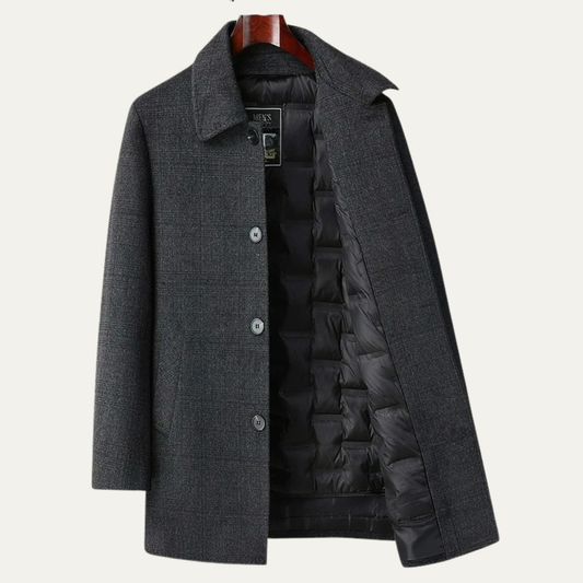 Men’s Winter Wool Plaid Overcoat