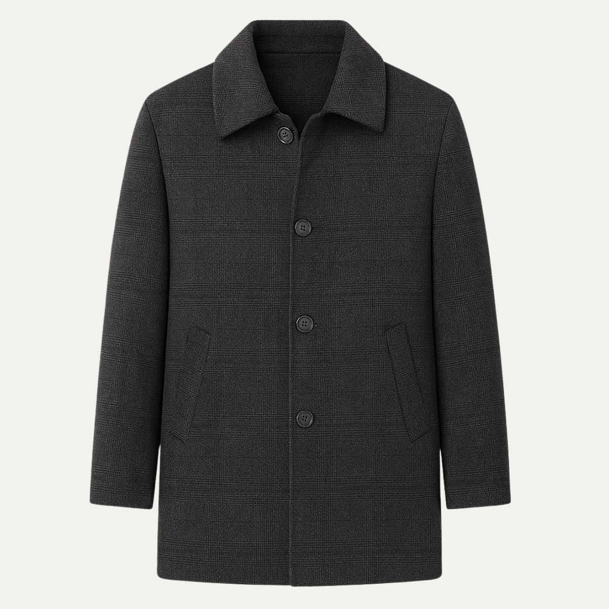 Men’s Winter Wool Plaid Overcoat