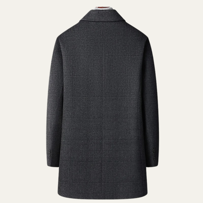 Men’s Winter Wool Plaid Overcoat
