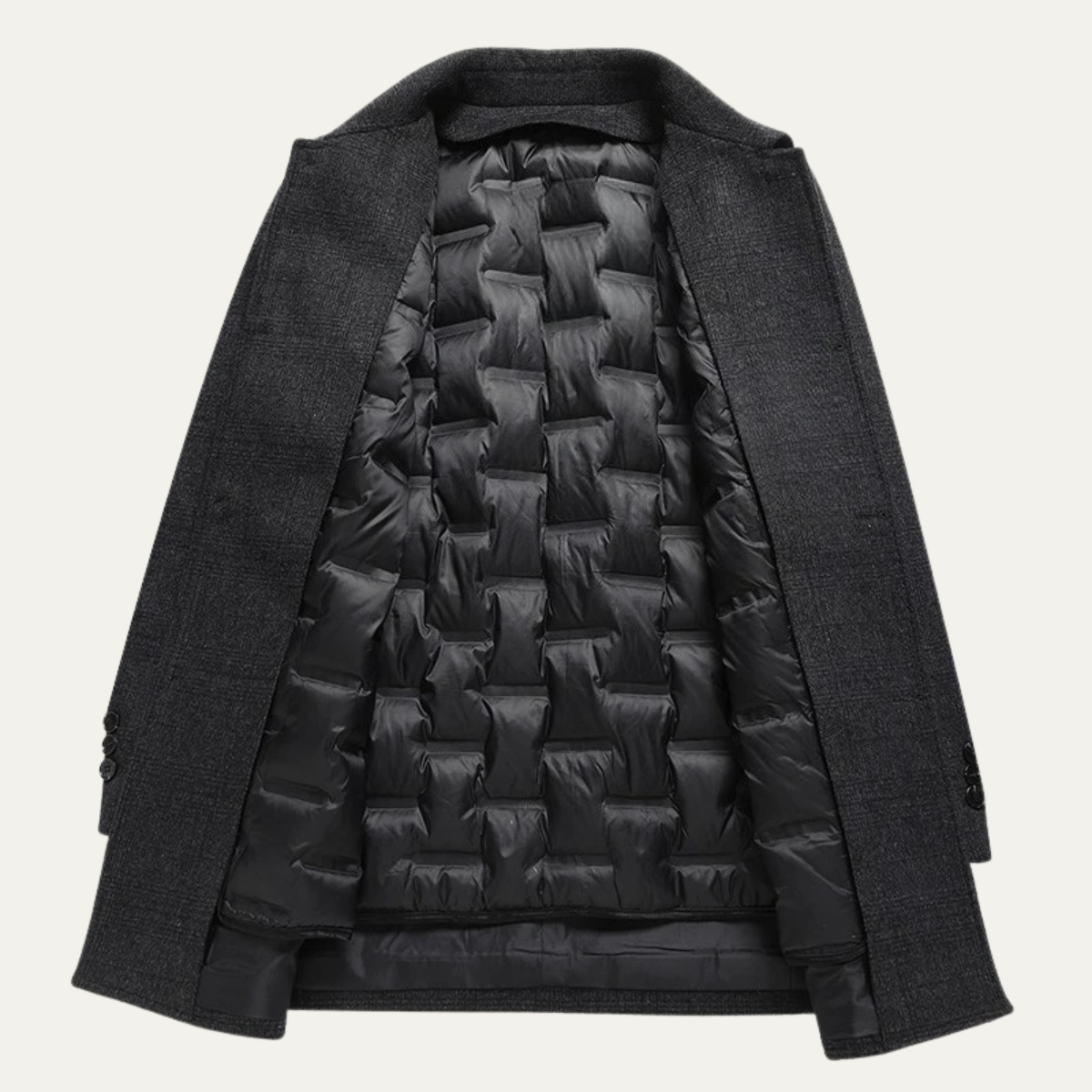 Men’s Winter Wool Plaid Overcoat
