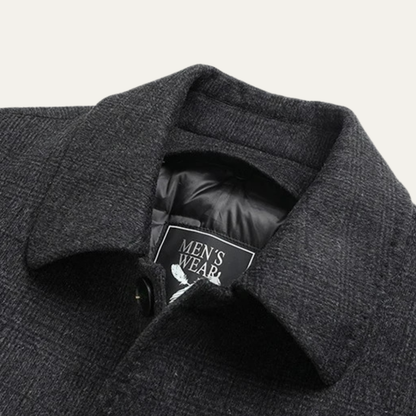 Men’s Winter Wool Plaid Overcoat