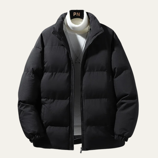 Men’s Classic Waist-Length Thick Puffer Jacket