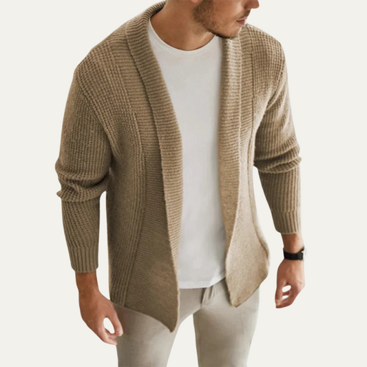 Men’s Cozy Ribbed Shawl Cardigan