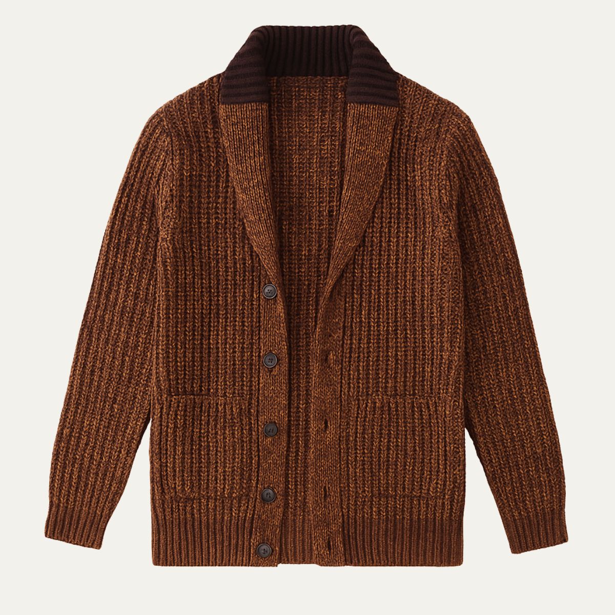 Men’s Chunky Knit Shawl Collar Cardigan