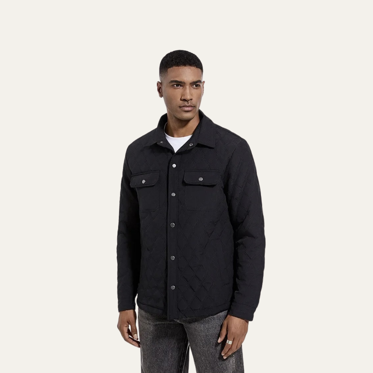 Men’s Quilted Snap-Button Shacket