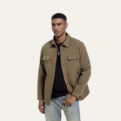 Men’s Quilted Snap-Button Shacket