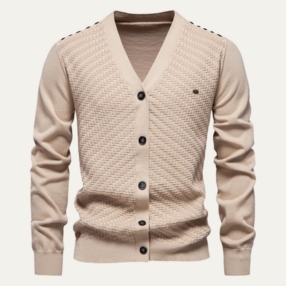 Men’s Woven V-Neck Cardigan