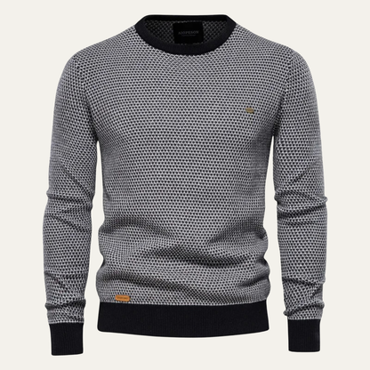 Men’s Two Tone Textured Crewneck Sweater