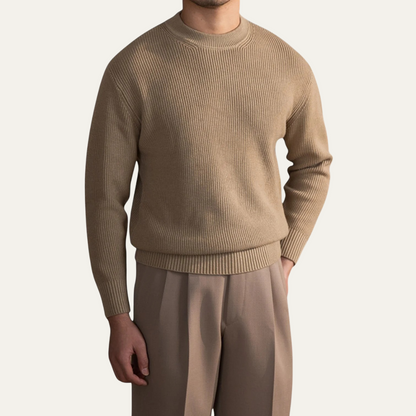 Men’s Vertical Ribbed Crewneck Sweater