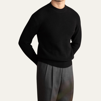 Men’s Vertical Ribbed Crewneck Sweater