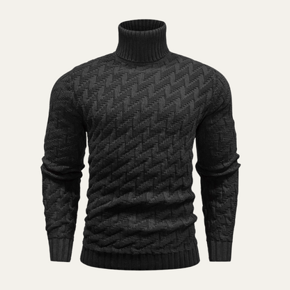 Men’s Geometric Turtleneck Sweater