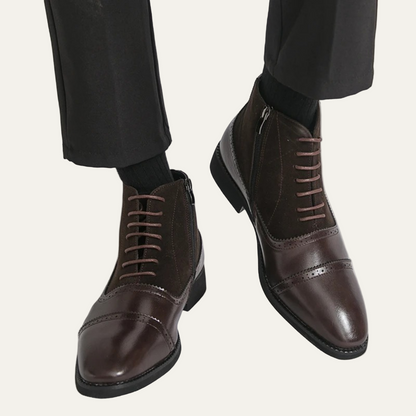 Men’s Leather Suede Brogue Boots