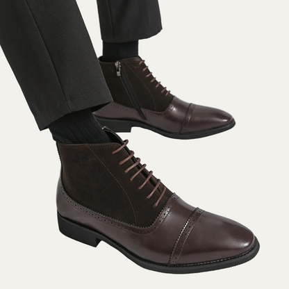Men’s Leather Suede Brogue Boots