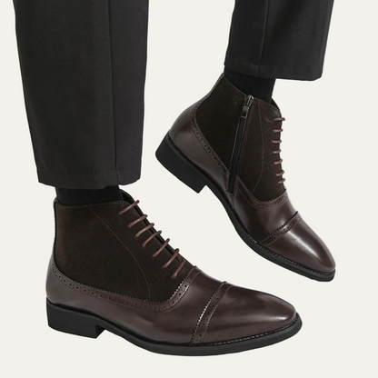 Men’s Leather Suede Brogue Boots
