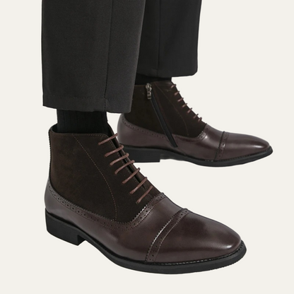 Men’s Leather Suede Brogue Boots