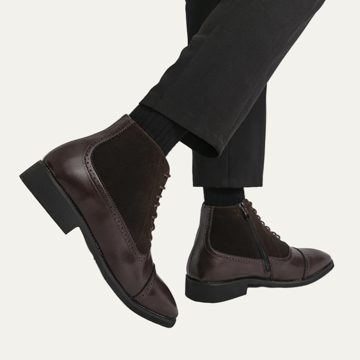 Men’s Leather Suede Brogue Boots
