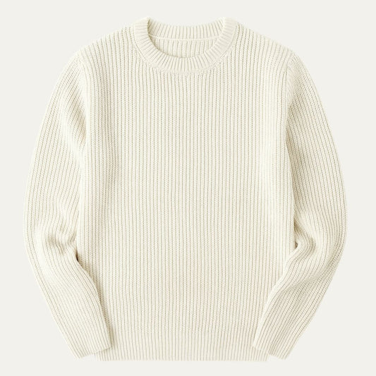 Men’s Textured Rib Knit Crewneck Sweater